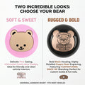 Bear Pattern Push to Start Button Cover for Car Interior Direct Press Ignition Accessory with No Flip Design fyrasol