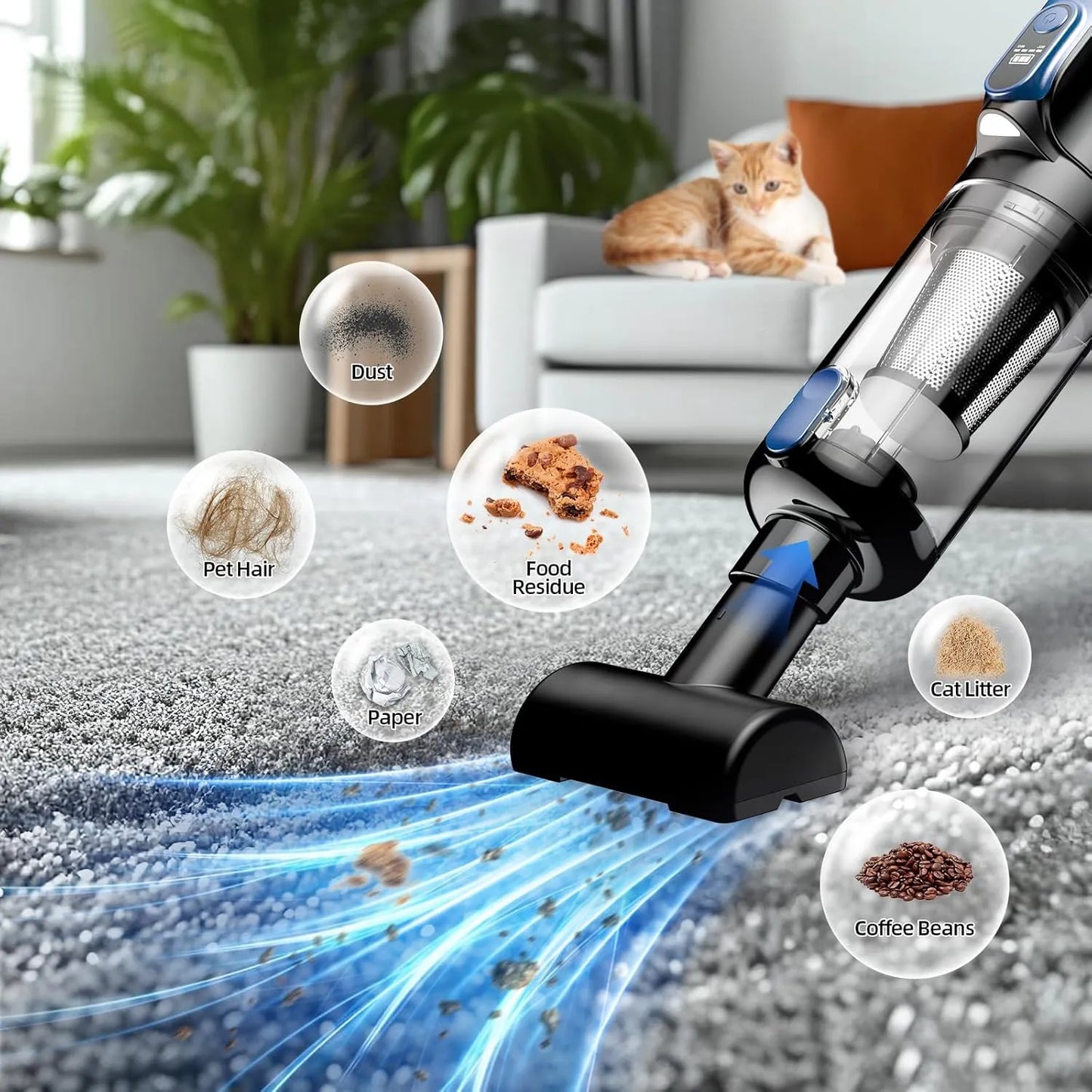 All-in-One Cordless Vacuum for Car & Home – 18000Pa, LED Light, Long Battery Life