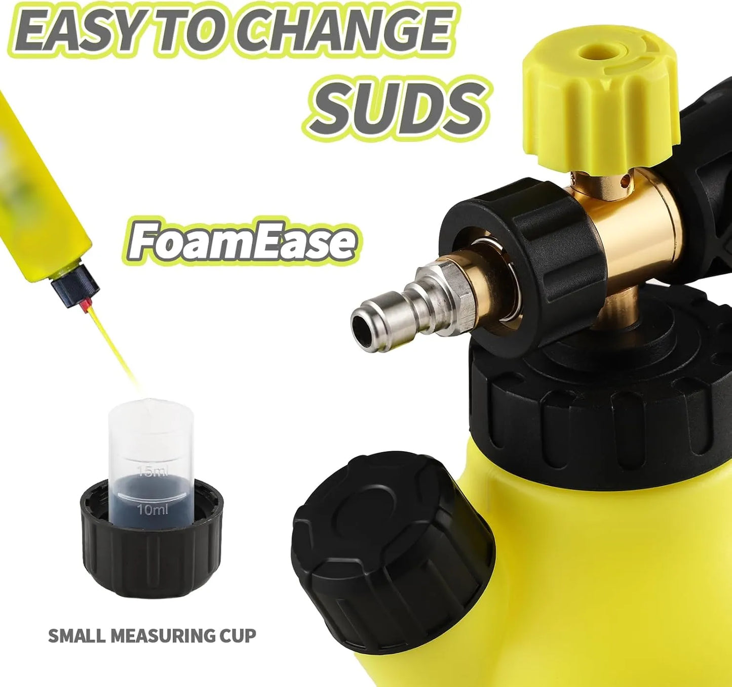 Dual-Connector Foam Cannon Kit – 1/4" Quick Connect with 5 Spray Nozzles for Car Wash