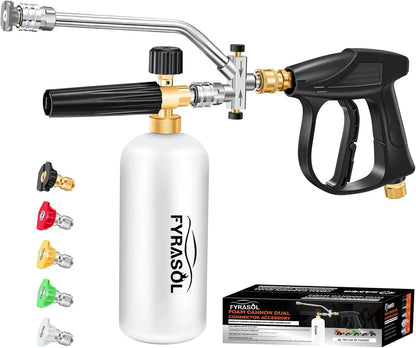 Powerful Foam Cannon Kit for Car Detailing – Dual Connector & Multi-Angle Spray Tips