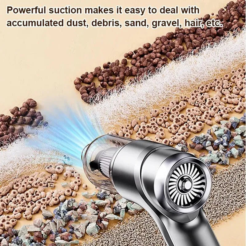 Multifunctional Handheld Car Vacuum – Strong Suction, Lightweight & Easy to Use