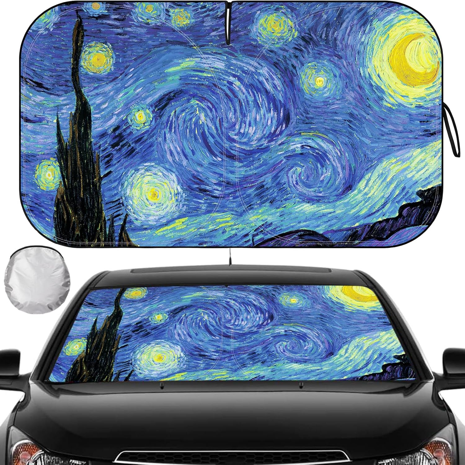 Car Windshield Sun Shade, Foldable Front Window Sunshade Blocks UV Rays, Keep Car Interior Cool, Universal Fit for Hatchback, Truck, SUV, MPV mysite