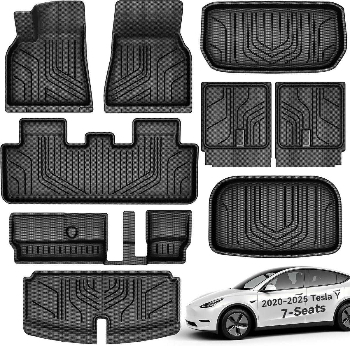 YITAMOTOR Tesla Model 3 Floor Mats Full Set Custom Fit 2020-2023 All-Weather Cargo Liners Rear Cargo Tray Trunk Floor Mat Interior Accessories, Black mysite