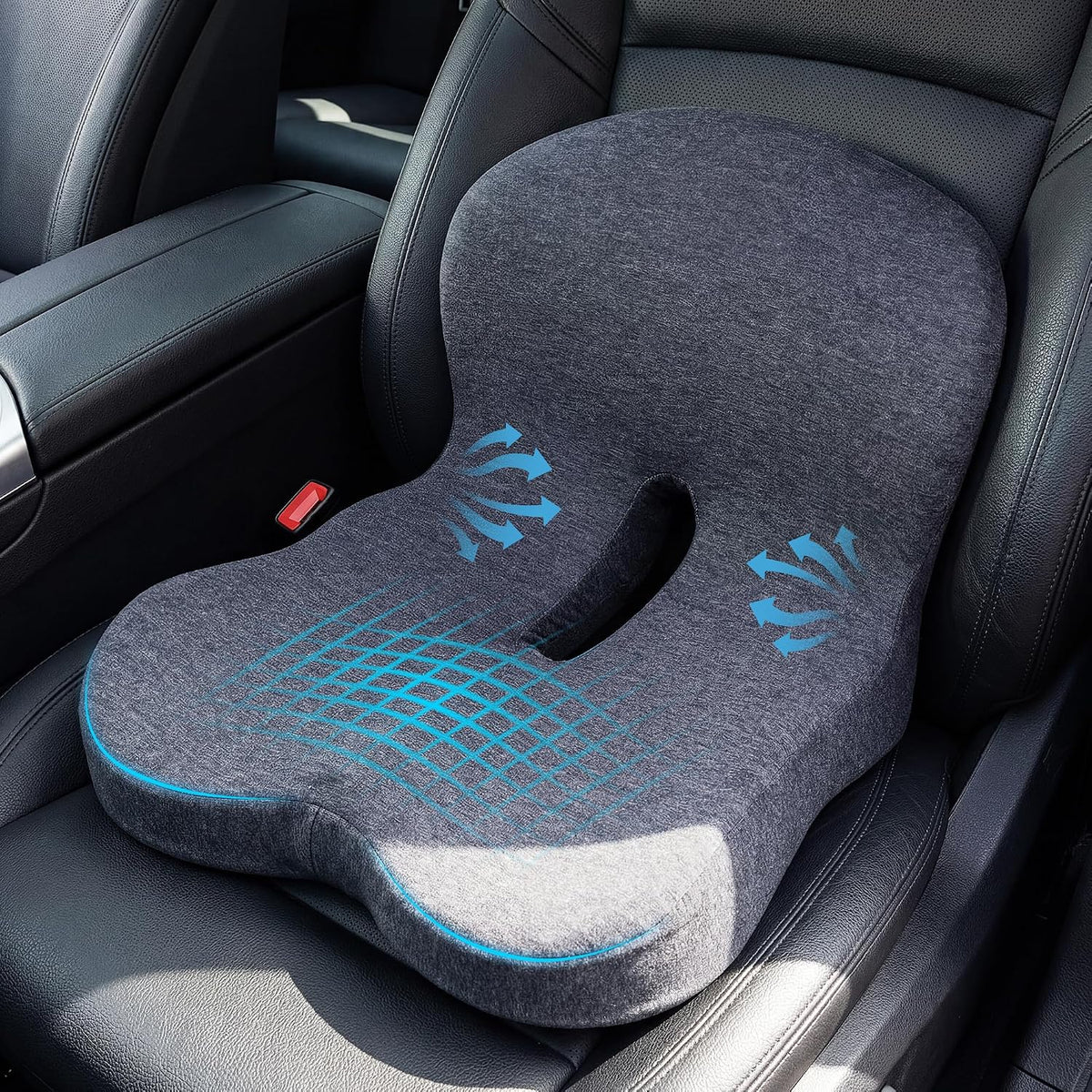 Memory Foam Car Seat Cushion – Ergonomic Driver Seat Cushion for Sciatica & Tailbone Pain, Breathable Non-Slip Car Seat Pad with Lumbar Support for Car, Truck, SUV, Office Chair mysite