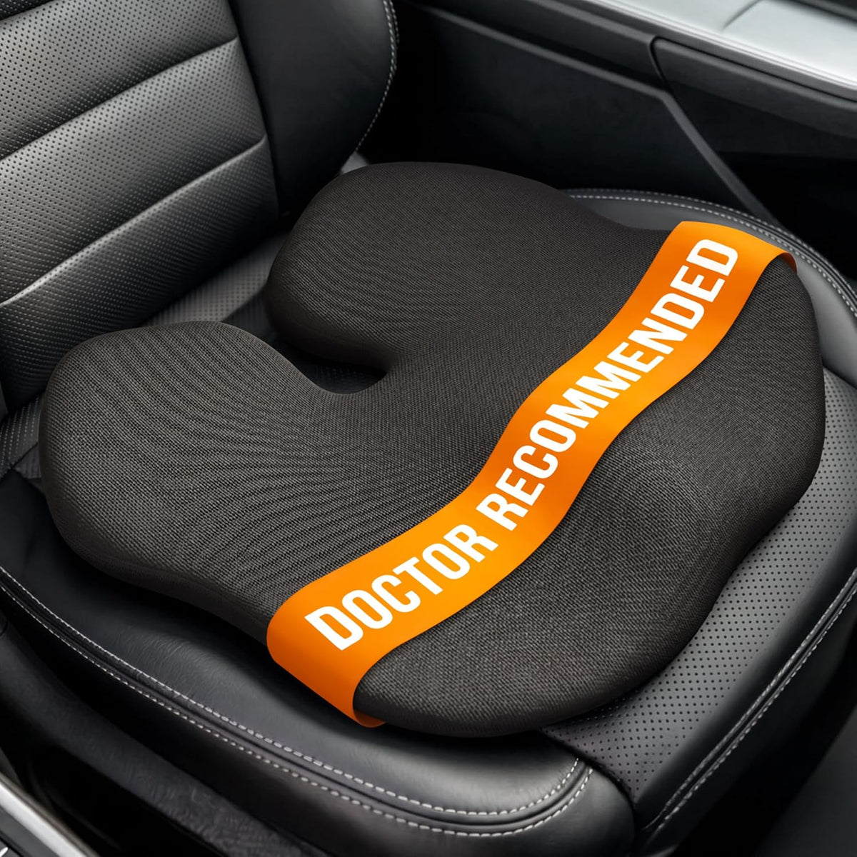 Everlasting Comfort Car Seat Cushion for Driving - Orthopedic Car Cushion for Office, Travel, Gaming Chair Memory Foam Driver Booster for Short People, Non-Slip, Washable Cover, Back & Sciatica Relief mysite