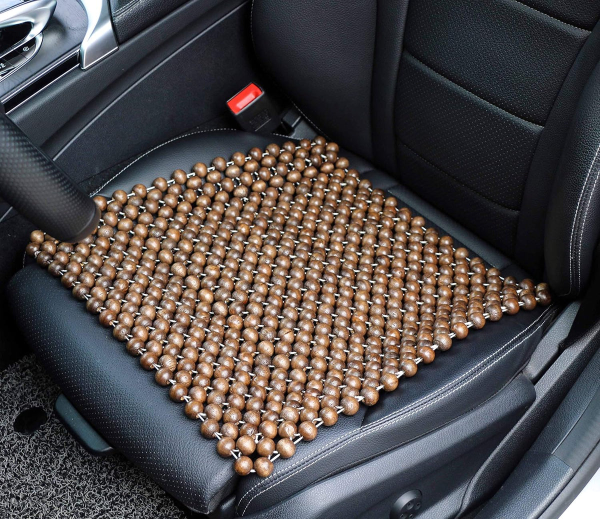 Natural Wood Beaded Seat Cover Pad Mat Comfy Cool Summer Massage Seat Cushion (Square) Medium Size for Car, Sedan,SUV Office Chair mysite