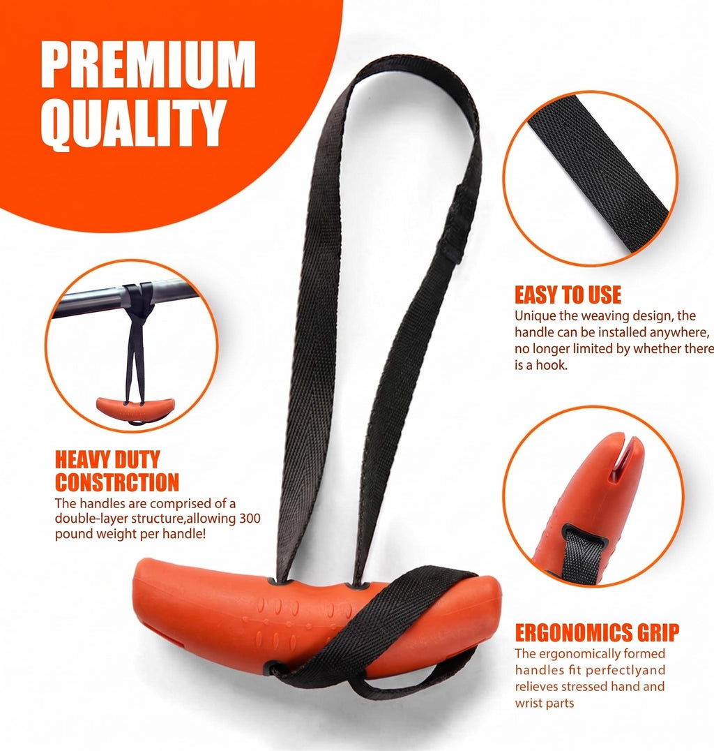 Ergonomic Pull Up Handles for Home Gym Workout Neutral Grip Attachments with Heavy Duty Straps fyrasol