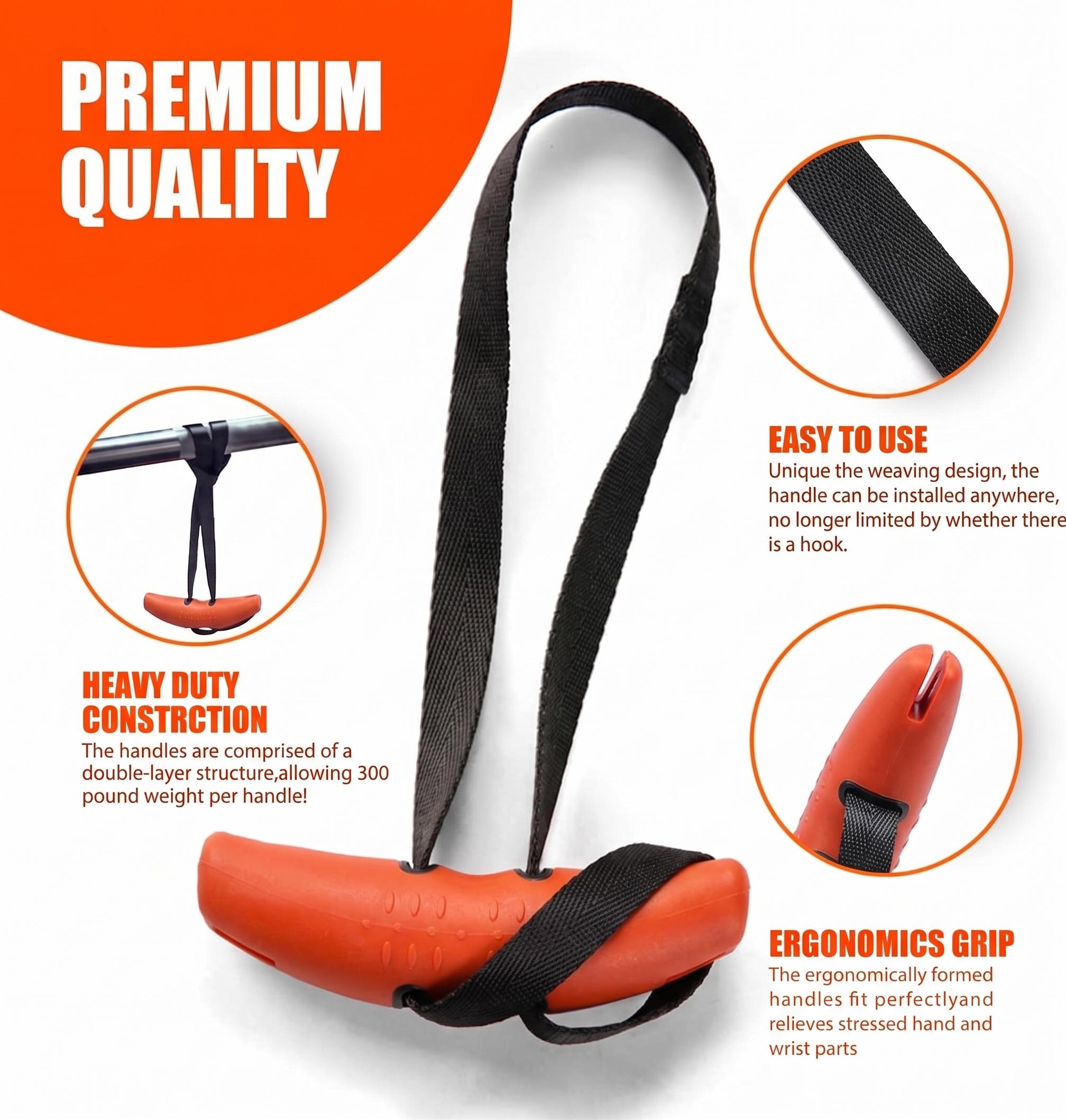 Ergonomic Pull Up Handles for Home Gym Workout Neutral Grip Attachments with Heavy Duty Straps fyrasol
