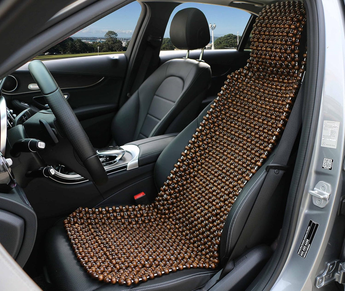 Natural Wood Beaded Seat Cover Pad Mat Comfy Cool Summer Massage Seat Cushion (Square) Medium Size for Car, Sedan,SUV Office Chair mysite