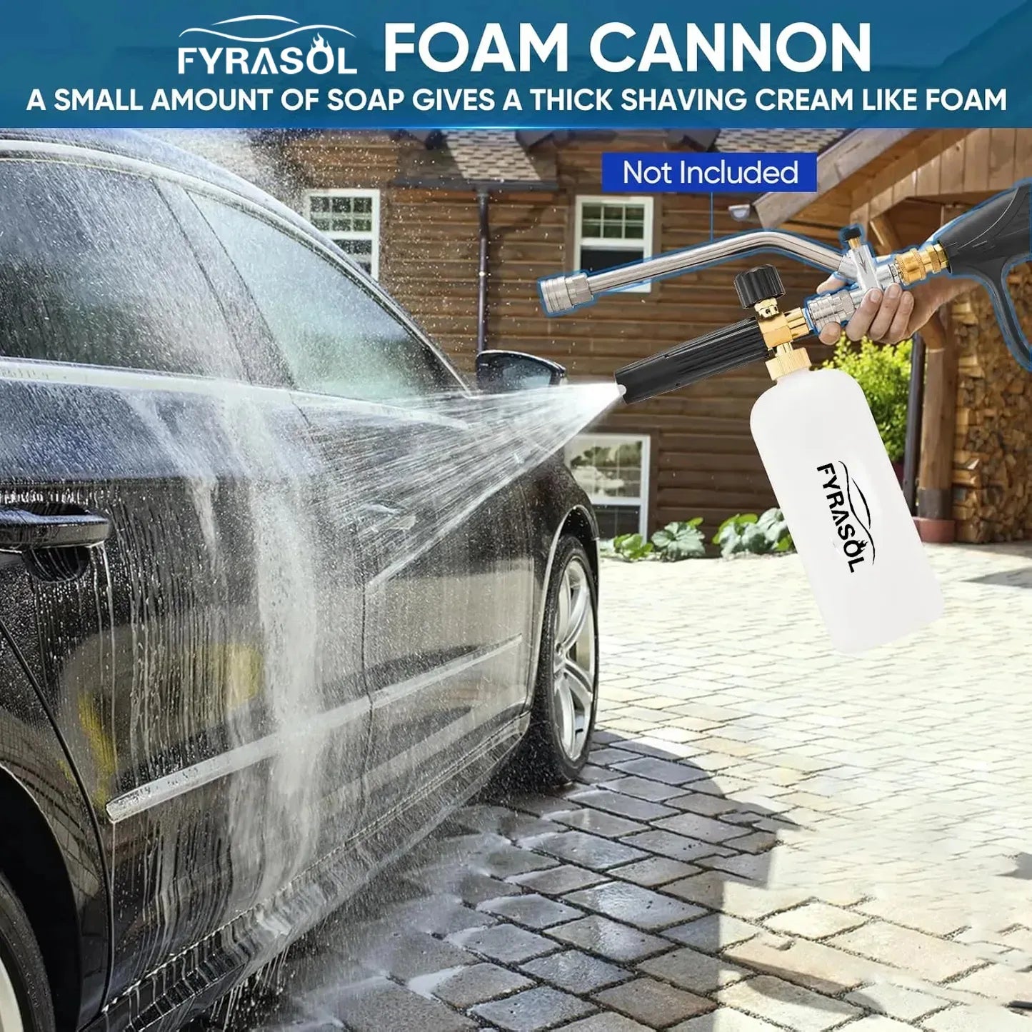Powerful Foam Cannon Kit for Car Detailing – Dual Connector & Multi-Angle Spray Tips