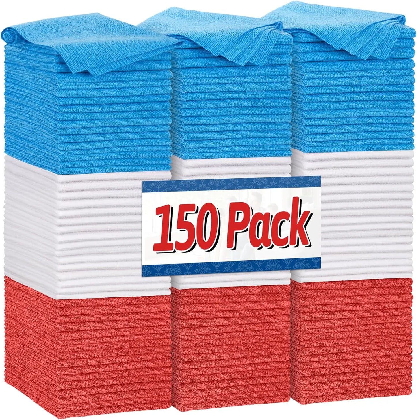 150PCS Microfiber Cleaning Towels – Lint-Free & Scratch-Free for Car & Home