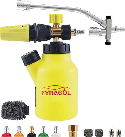 Dual-Connector Foam Cannon Kit – 1/4" Quick Connect with 5 Spray Nozzles for Car Wash