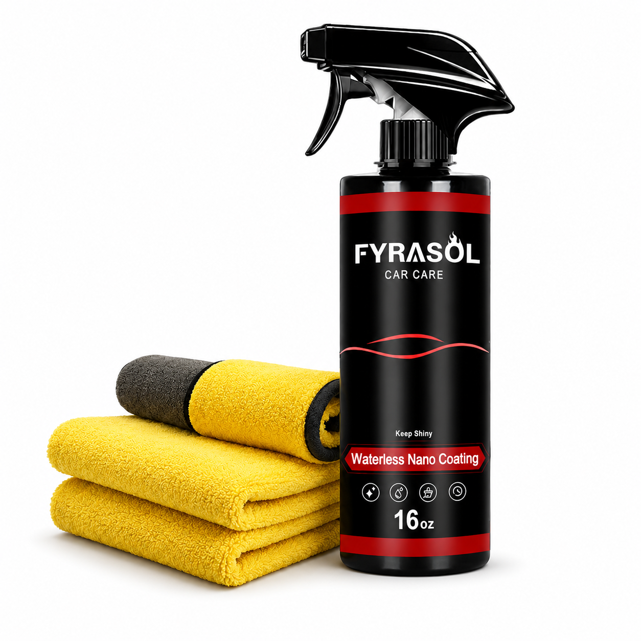 FYRASOL Car Coating Spray Waterless Shine Spray for Cars Quick Spray Wipe Shine Nano Gloss Detailer for Exterior Paint Care fyrasol