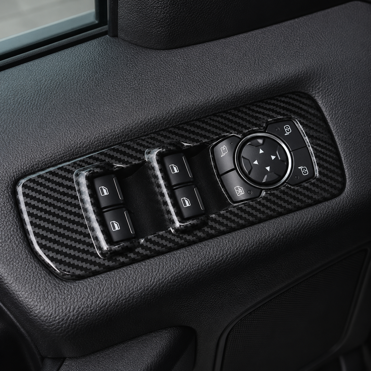 ABS Carbon Fiber Window Switch Panel Trim for Ford F-150 fyrasol