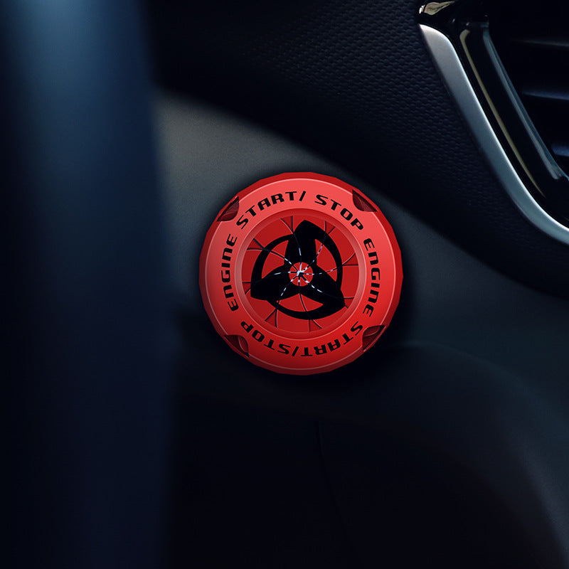Naruto Style Car Engine Start Button Cover for Vehicles & Motorcycles Full Alloy Protective Design Enhanced Interior Style Sporty Touch fyrasol