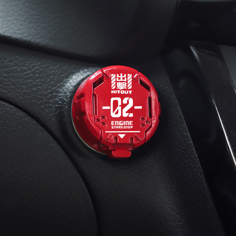Naruto Style Car Engine Start Button Cover for Vehicles & Motorcycles Full Alloy Protective Design Enhanced Interior Style Sporty Touch fyrasol