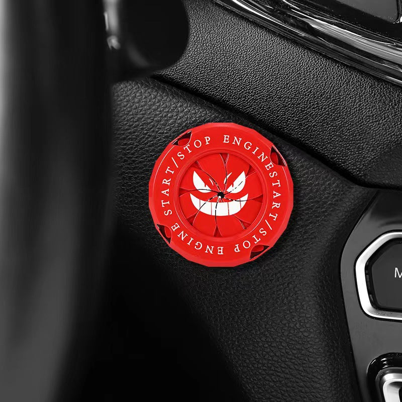 Naruto Style Car Engine Start Button Cover for Vehicles & Motorcycles Full Alloy Protective Design Enhanced Interior Style Sporty Touch fyrasol