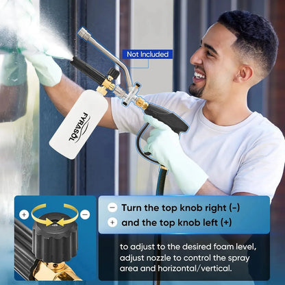 Powerful Foam Cannon Kit for Car Detailing – Dual Connector & Multi-Angle Spray Tips