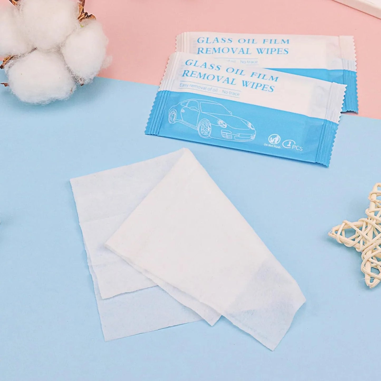 100PCS Car Cleaning Wipes – Individually Wrapped for Leather, Glass & Interior