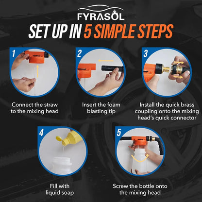 Snow Foam Car Wash Kit – Foam Gun + Microfiber Mitt for Garden Hose Use