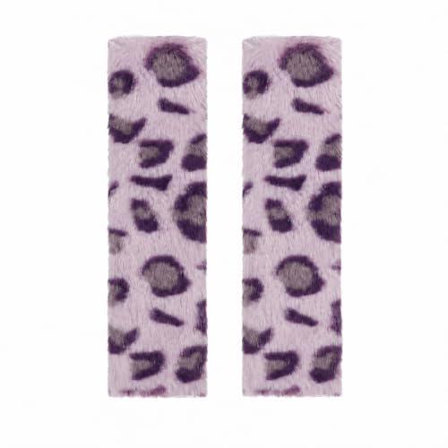 Fyrasol Faux Fur Leopard Print Car Seat Belt Cover Pads, Soft Shoulder Comfort Cushion, Universal Fit for Adults and Kids, 2 Pack