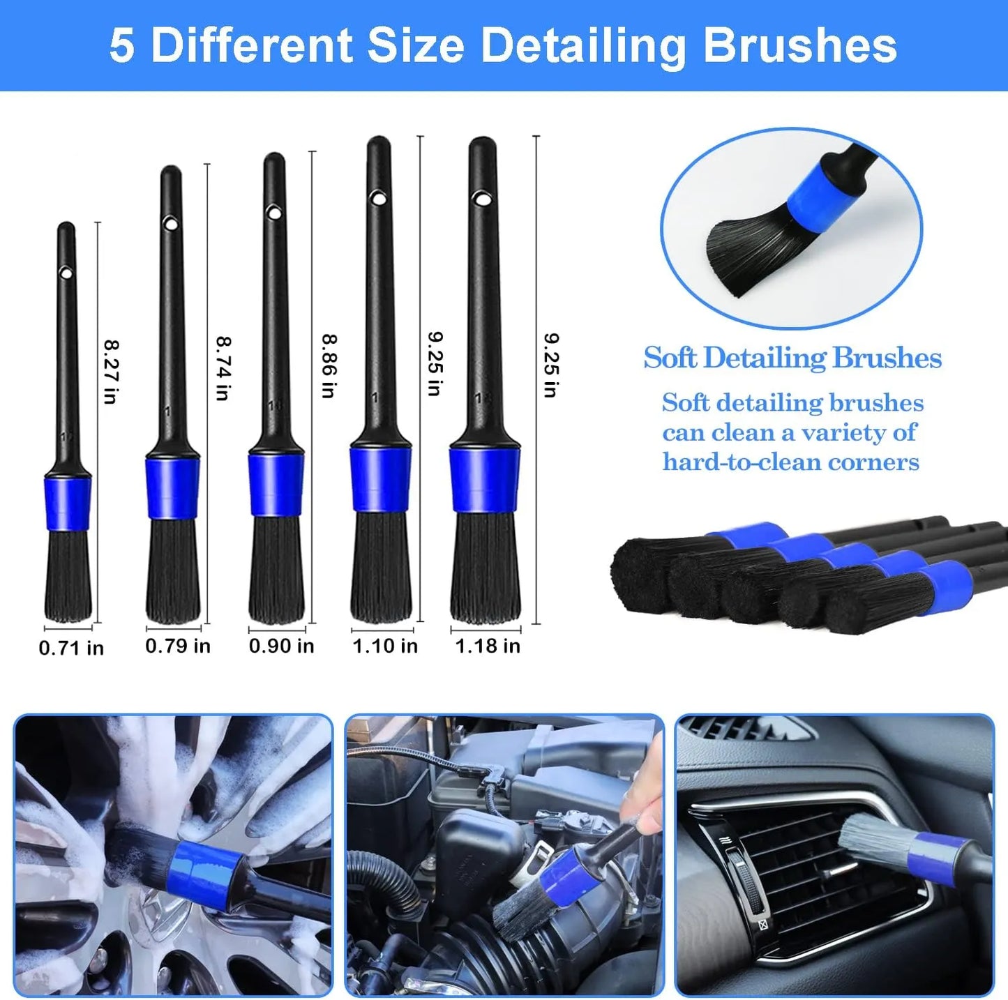 26PCS Car Detailing Brush Kit – Complete Interior & Exterior Cleaning Set
