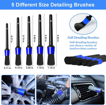 26PCS Car Detailing Brush Kit – Complete Interior & Exterior Cleaning Set