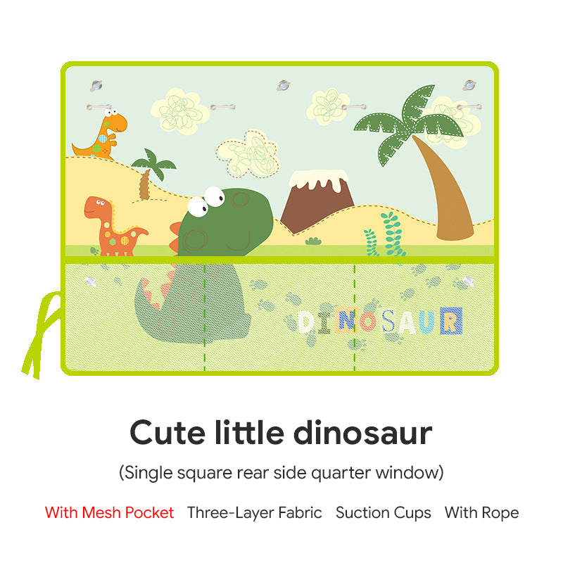 Car Window Shade for Baby, Car Sun Shade Curtain with Storage Pockets & Suction Cups, Cartoon Sun Blocker Blind for Side Windows fyrasol