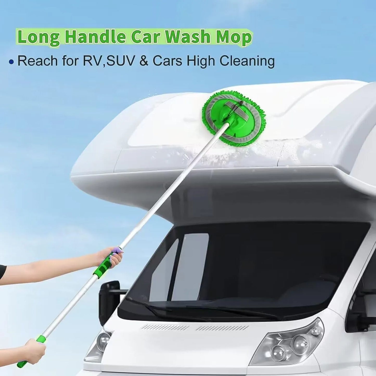 62" Car Wash Mop & Brush Kit – Full Vehicle Cleaning Set with Squeegee, Towels & Tire Brush