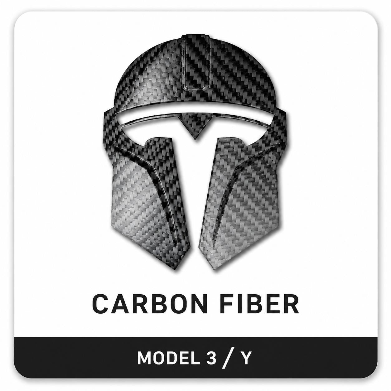 Mando Style Helmet Metal Car Emblem For Tesla Model 3 Y, Aluminum Alloy Badge With Rustproof CNC Finish