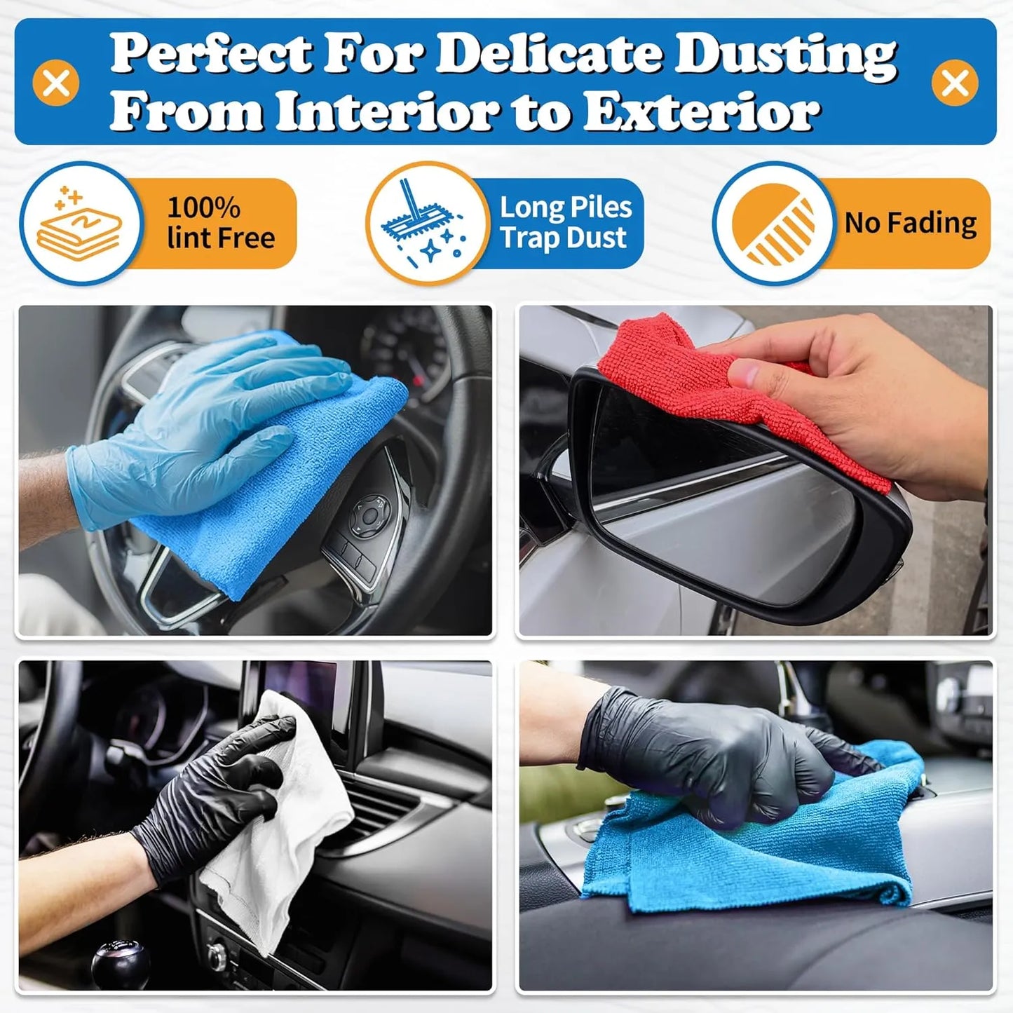 150PCS Microfiber Cleaning Towels – Lint-Free & Scratch-Free for Car & Home