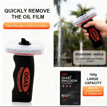 Car Windshield Oil Film Cleaner – Anti-Fog Glass Decontamination Cream, Restore Clarity, Remove Grease & Dirt Instantly (100g Portable)