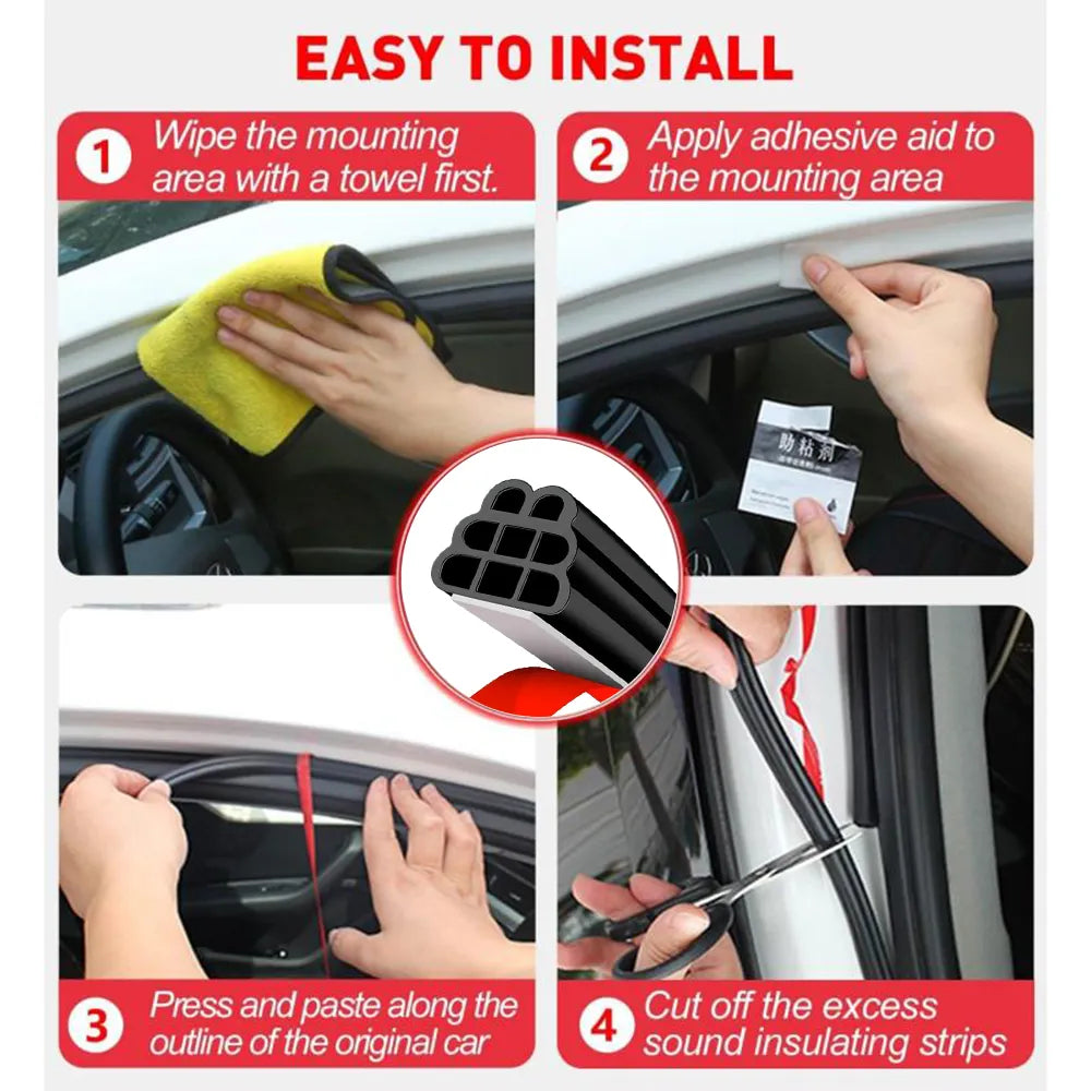 Premium Car Weather Stripping - Seal Out Noise, Dust, and Moisture!