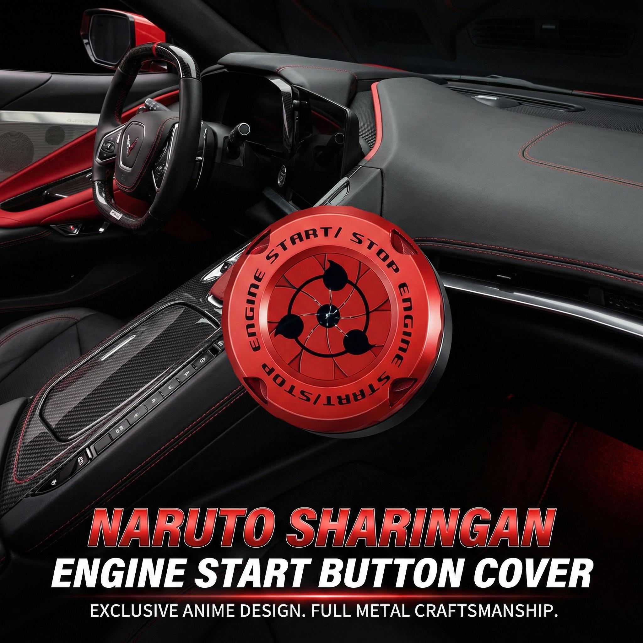 Naruto Style Car Engine Start Button Cover for Vehicles & Motorcycles Full Alloy Protective Design Enhanced Interior Style Sporty Touch fyrasol