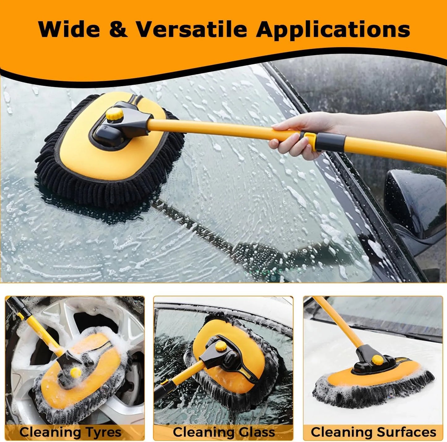 Ergonomic Arc Car Cleaning Brush – Scratch-Free Deep Cleaning