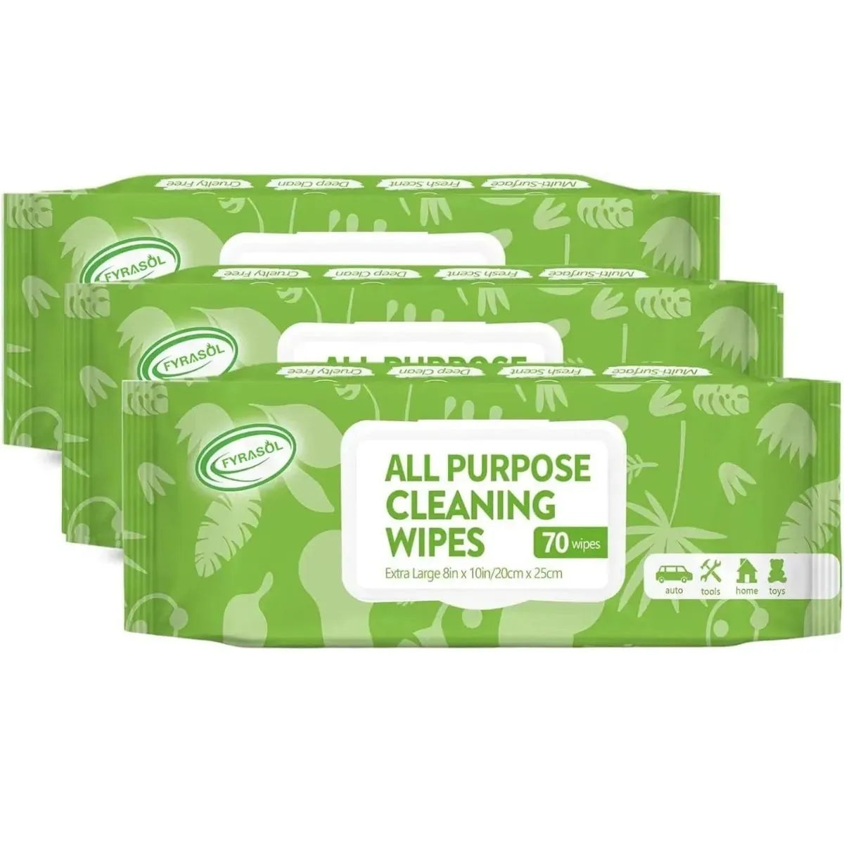 All-Purpose Cleaning Wipes – 70 Count, Extra Large 8"x10" for Auto & Home Use