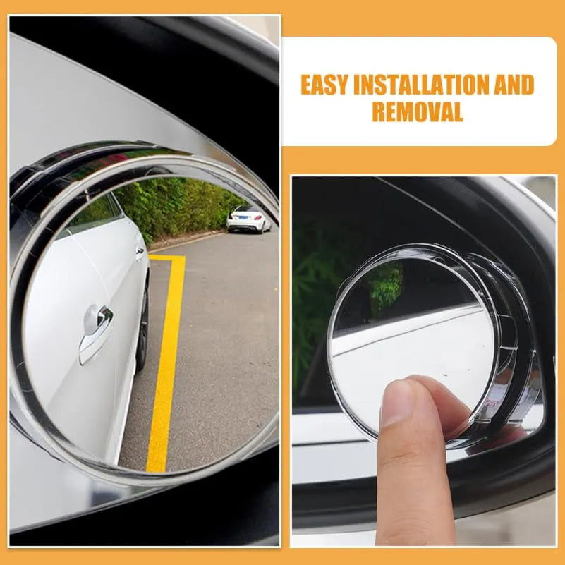 Suction Cup Rearview Mirror - Ultra Clear Blind Spot Mirror for Car Wide Angle View Easy Installation Silver