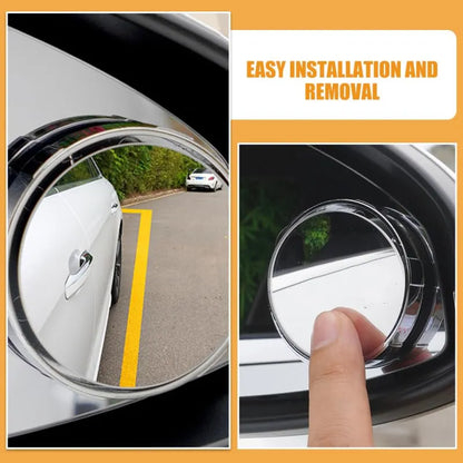 Suction Cup Rearview Mirror - Ultra Clear Blind Spot Mirror for Car Wide Angle View Easy Installation Silver