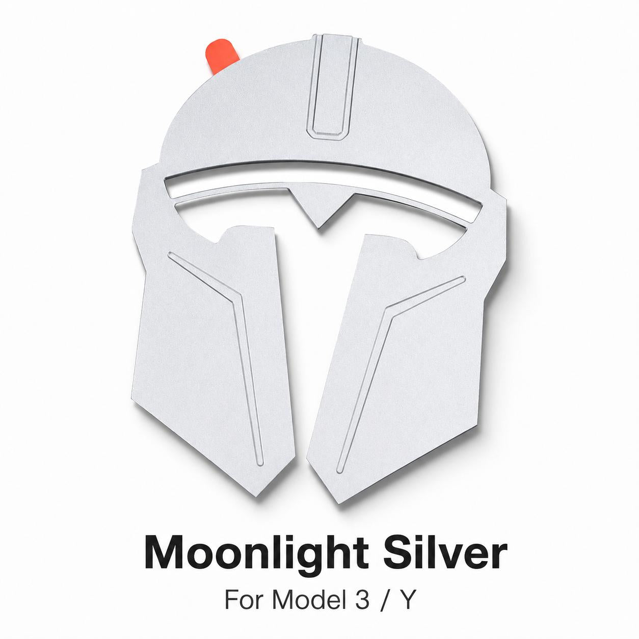 Mando Style Helmet Metal Car Emblem For Tesla Model 3 Y, Aluminum Alloy Badge With Rustproof CNC Finish