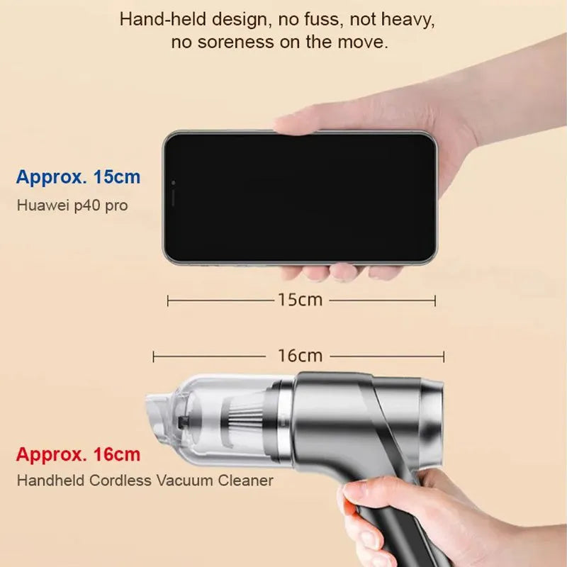 Multifunctional Handheld Car Vacuum – Strong Suction, Lightweight & Easy to Use