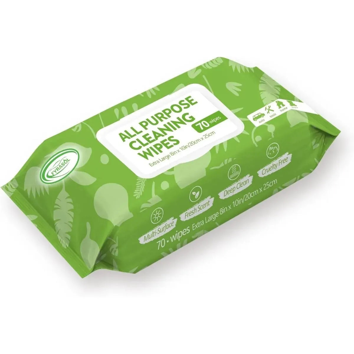 All-Purpose Cleaning Wipes – 70 Count, Extra Large 8"x10" for Auto & Home Use