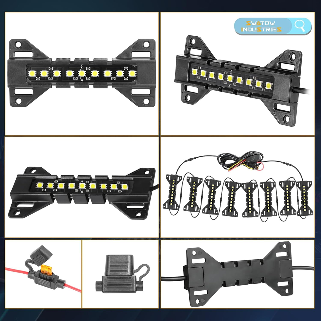 Truck Bed Lights 8 Pods Truck Bed LED Light Bar Kits w/Switch Rear Cargo Lights Truck Lighting Kits fyrasol