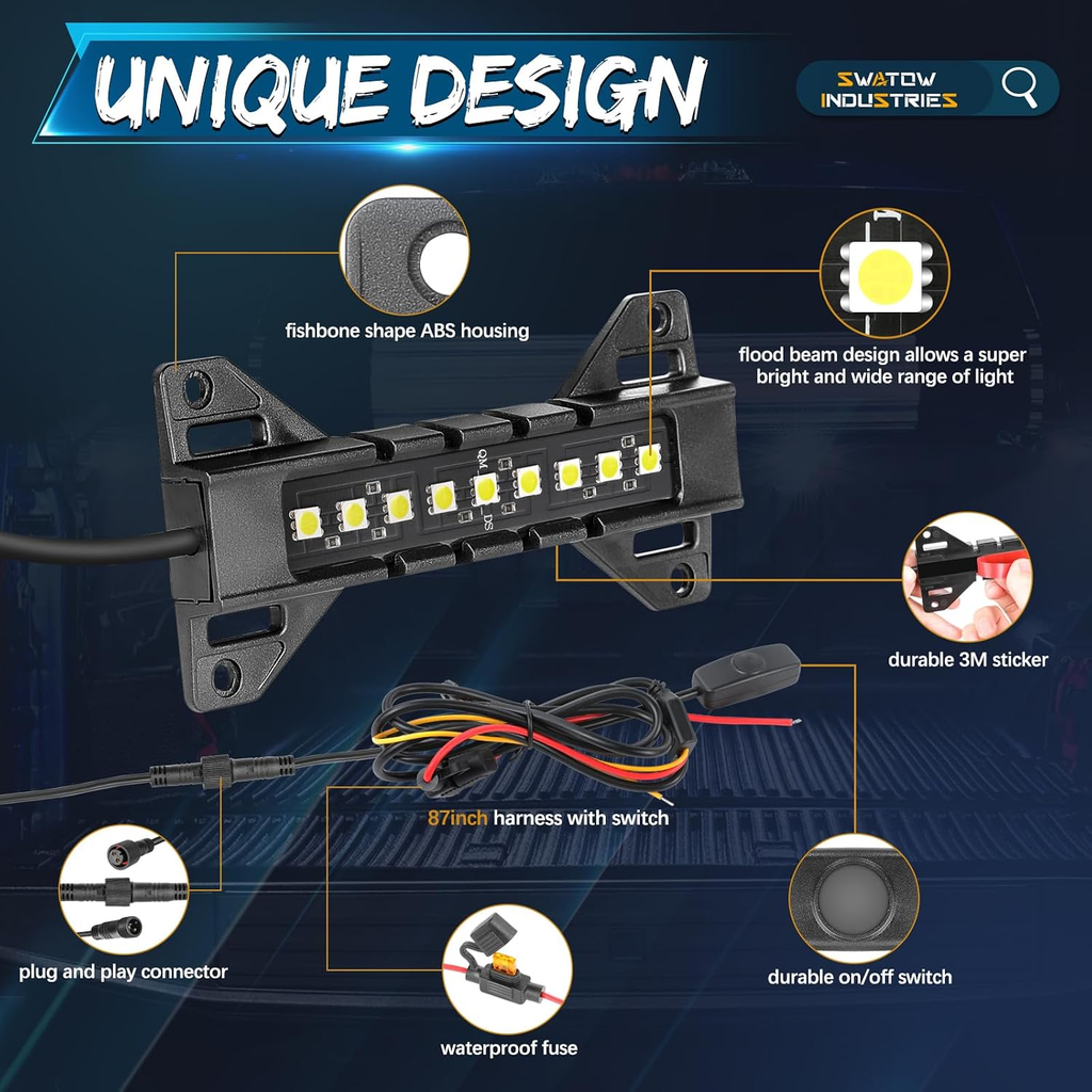 Truck Bed Lights 8 Pods Truck Bed LED Light Bar Kits w/Switch Rear Cargo Lights Truck Lighting Kits fyrasol