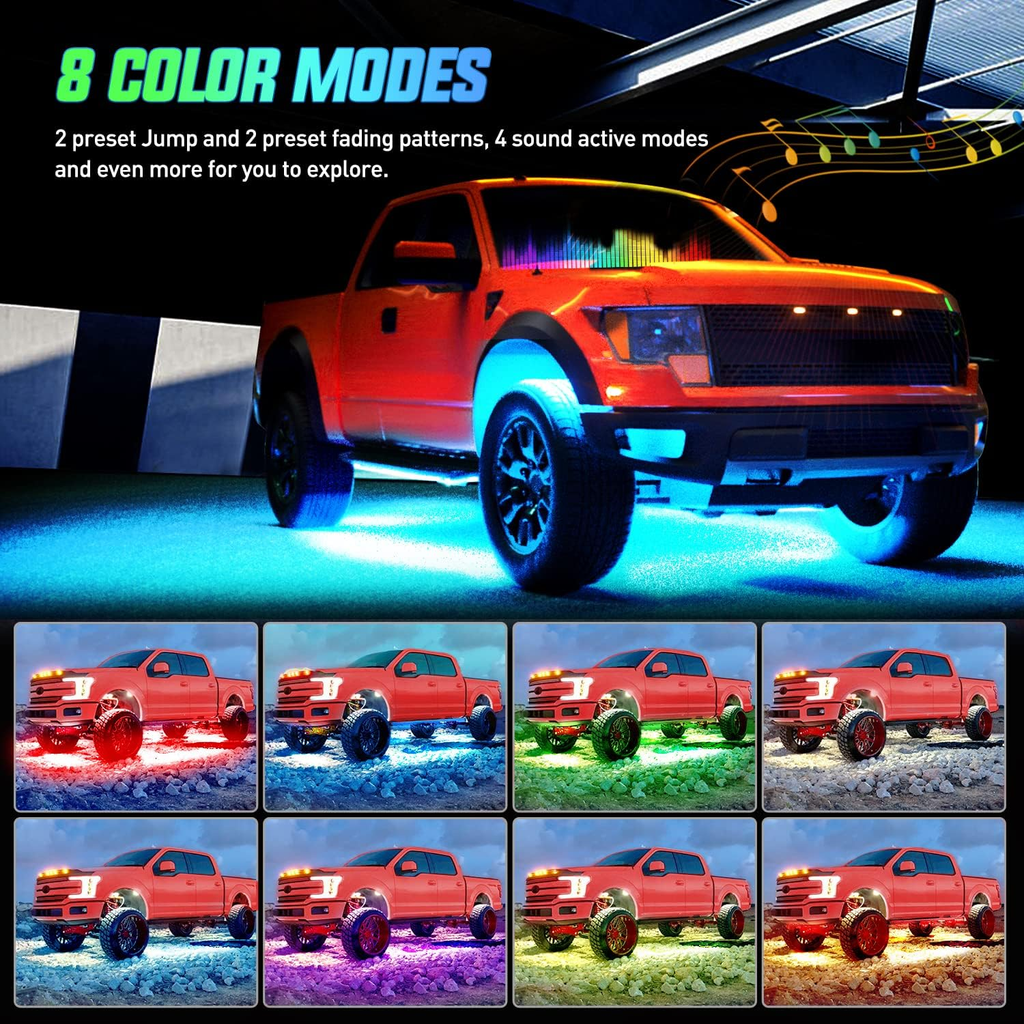 TL-31 2-piece 60-inch RGB Truck Bed Light Strip Kit 180 LED RF Remote Control fyrasol