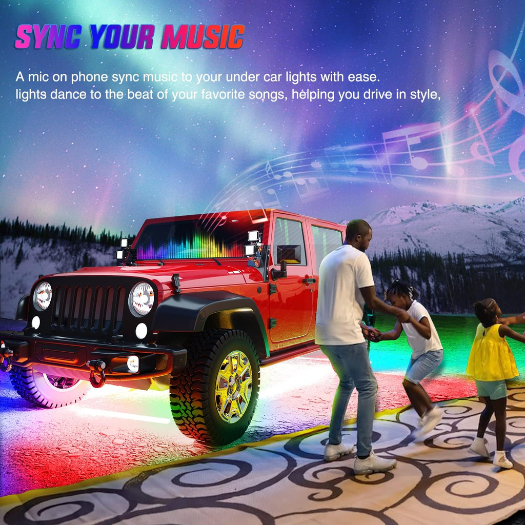 TL-31 2-piece 60-inch RGB Truck Bed Light Strip Kit 180 LED RF Remote Control fyrasol