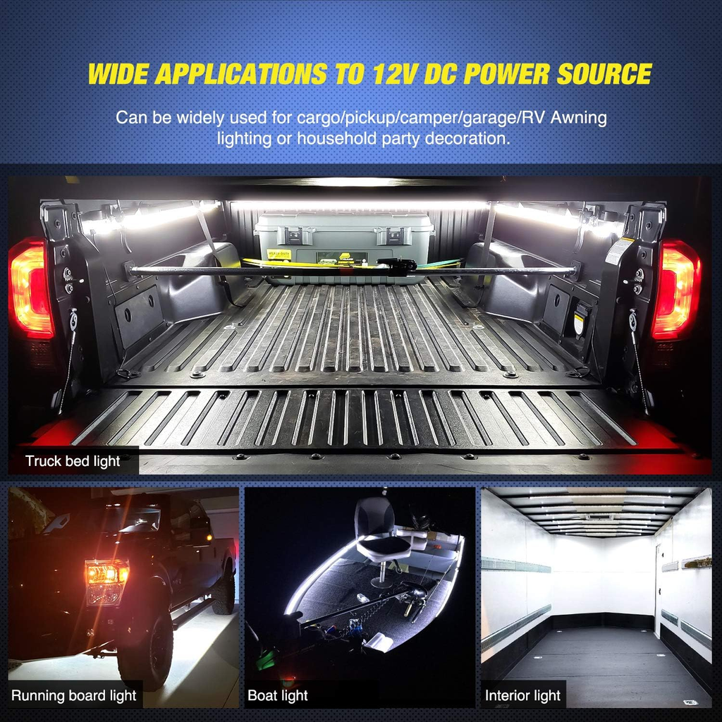 3PCS 60 Inch Truck Bed Light Kit 270 LEDs | Waterproof Cargo LED Light Strips with On/Off Switch fyrasol