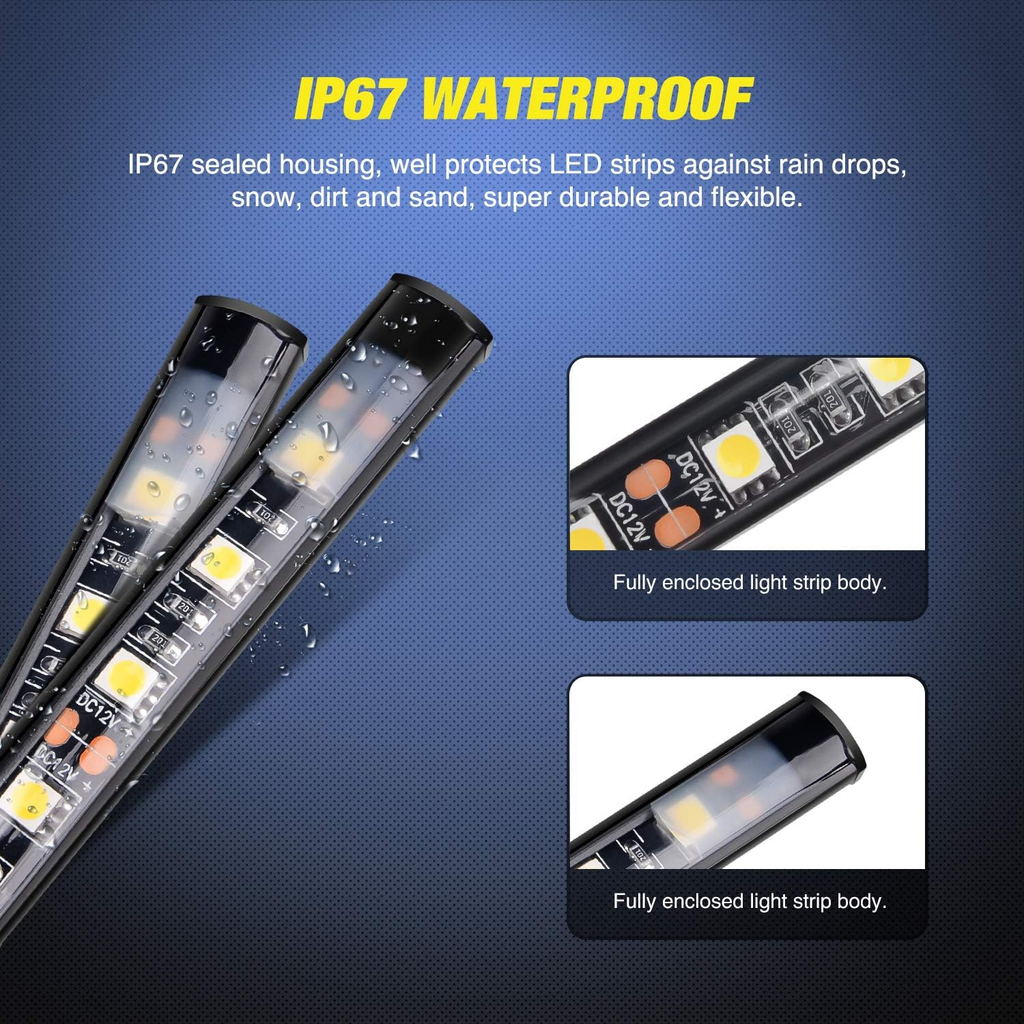 3PCS 60 Inch Truck Bed Light Kit 270 LEDs | Waterproof Cargo LED Light Strips with On/Off Switch fyrasol