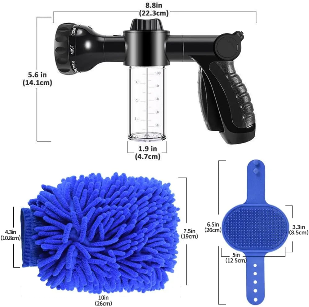 High-Pressure Car Wash Hose Nozzle – 8 Spray Patterns for Effortless Auto Detailing