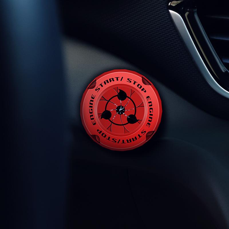 Naruto Style Car Engine Start Button Cover for Vehicles & Motorcycles Full Alloy Protective Design Enhanced Interior Style Sporty Touch fyrasol