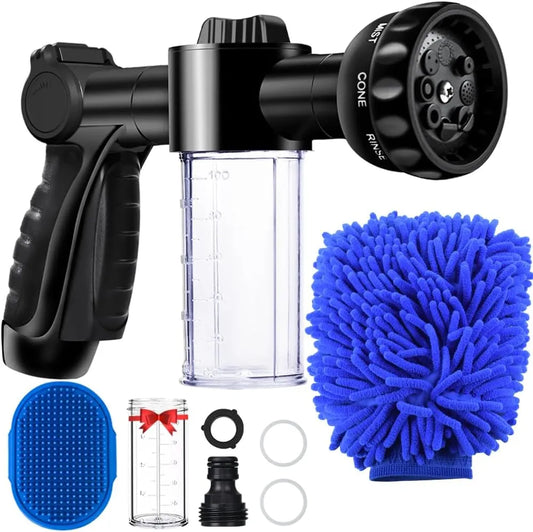High-Pressure Car Wash Hose Nozzle – 8 Spray Patterns for Effortless Auto Detailing